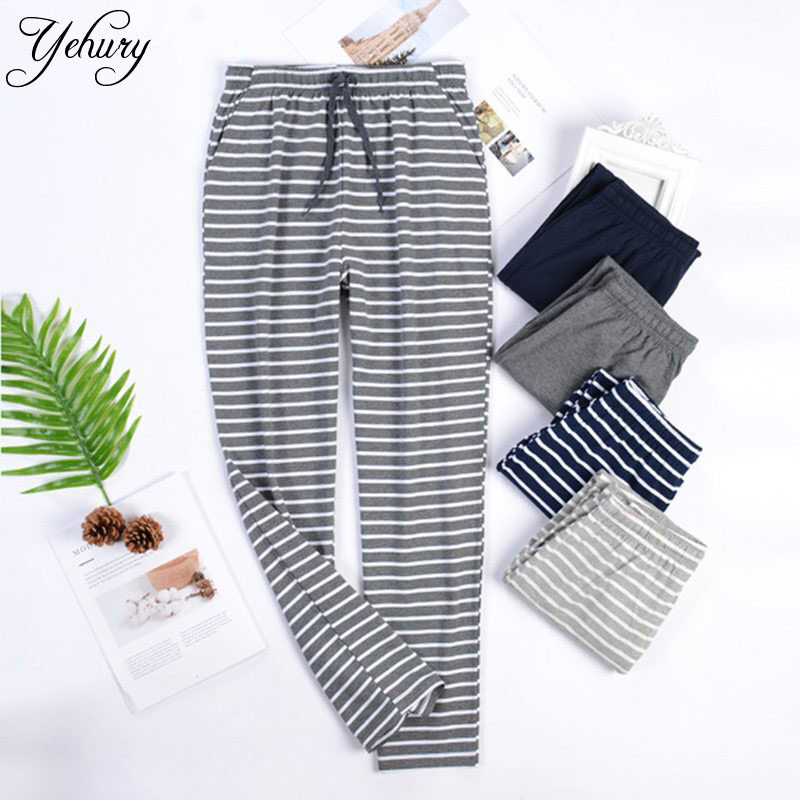 Yehury Men's Sleep Bottom Loose Cotton Sleepwear Men Pajama Pants Lounge Wear Casual Trousers  Summer Homewear Father's Day Gift