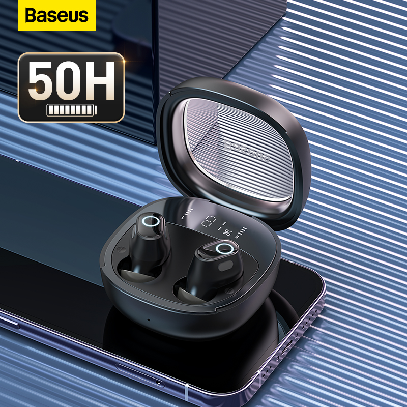 Baseus WM02+ TWS Wireless Earphone Bluetooth 5.3 Earbuds With Digital Display Support Location Smart Touch Control Headphone For iPhone Huawei Xiaomi Samsung Vivo Phone