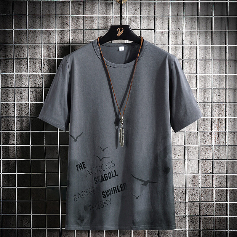 t shirt Men Plus Size Korean Style Print Causal Fashion Tops Short Sleeve tshirts Men