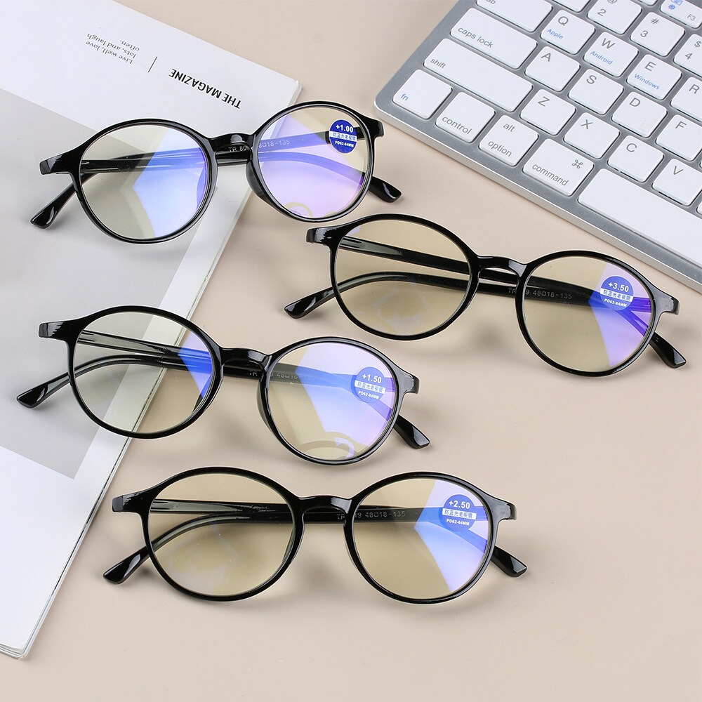 1 pc Classic Round Frame Reading Glasses For Men Women Anti Blue Rays Presbyopia Eyeglasses Antifatigue Computer Eyewear with Strength+1.00~+4.00
