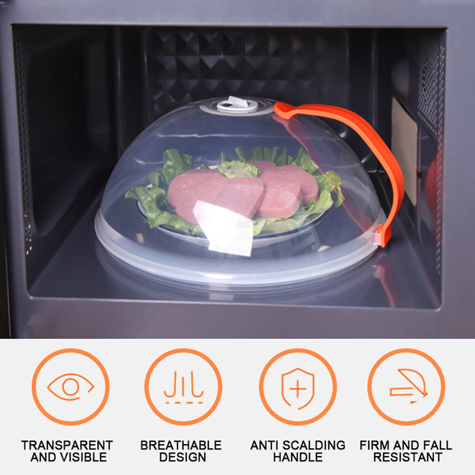 Terylin Microwave Food Cover Washable Effective Easy-using Microwave Plate Lid for Chef