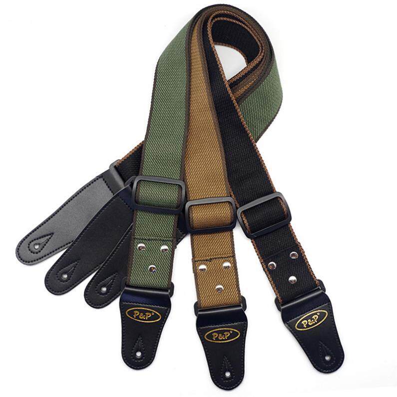 3 Colors Optional Adjustable Pure Cotton Guitar Strap for Acoustic Electric Bass Guitar