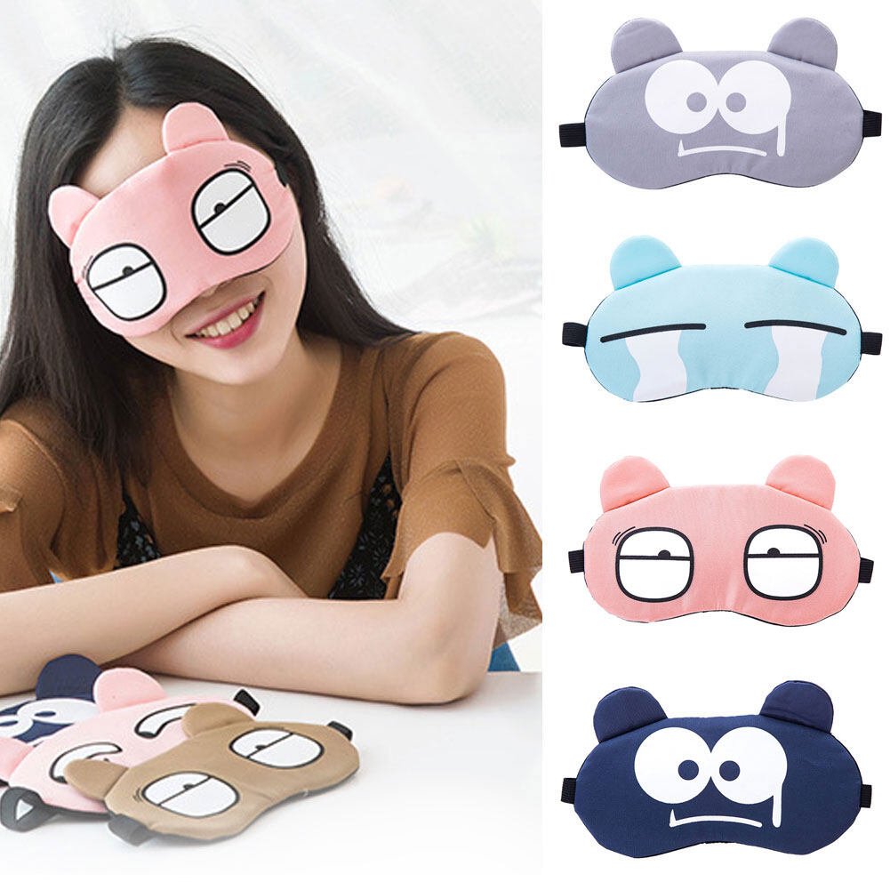 Huankai Cartoon Eye mask sleep shading breathable ice compress to relieve eye fatigue Korea funny cute male and female students sleep eye mask