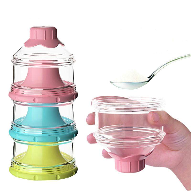 Panda Online Milk Powder Box Portable 3 Layers Non-Spill Stackable Formula Dispenser Snack Storage Container