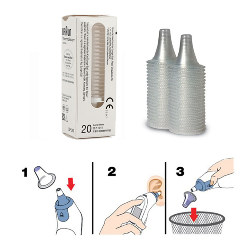 Starry ZHUHAO Ear Thermometer Cover Lens Filters Probe Cover Caps For Braun Thermoscan 20pcs