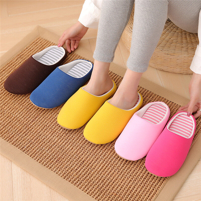 SBS Men and Women Home Slippers Cute Slippers Winter Warm Plush Indoor Non-slip Slipper men Warm Soft Bottom Shoes