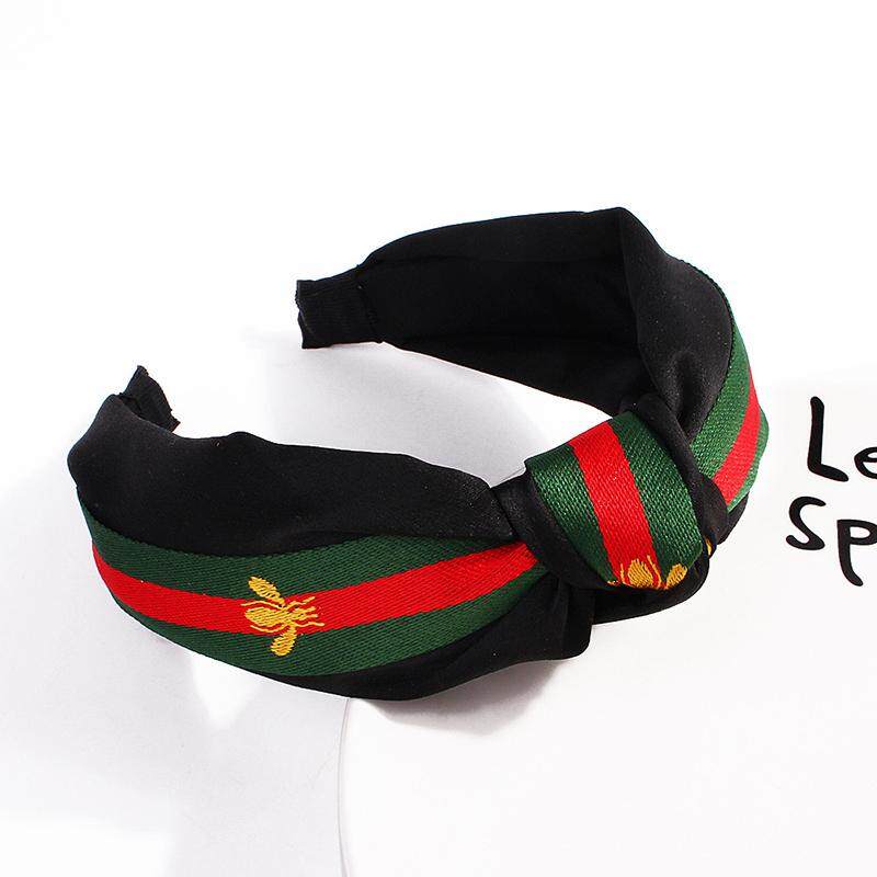 Fashion Casual Striped Headbands for Women Korean New Hair Hoops with Bee Animal Classic Cross Knot Hairbands with Gift Accessories