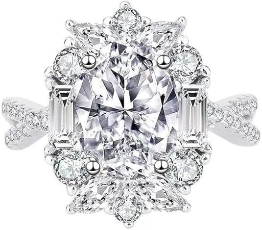 2 Carat Diamond Engagement Ring14K White Gold，Diamond Engagement Ring and Wedding Band Set (G-H Color VS1-VS2 Clarity)