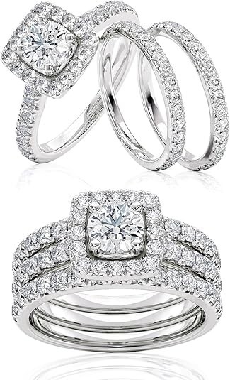 2 Carat Diamond Engagement Ring - 14 Karat Gold Ring for Women Diamond Anniversary Promise Band Size 4 to 11 Made in USA