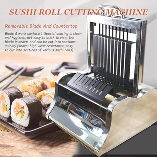 High-Volume Commercial Sushi Roll Slicer, Stainless Steel Cutting Machine for Restaurants & Snack Bars, Perfect for Efficient Sushi Preparation
