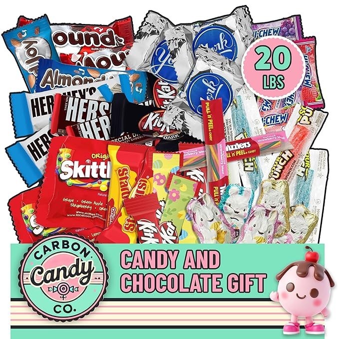 Bulk Candy and Chocolate Variety Pack - 20 lb Individually Wrapped - Big Bag of Candy for Party Favors