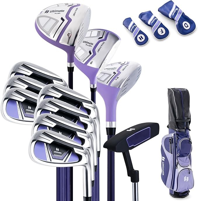 BestBuy Golf Club Set for Men Women 11 Clubs with Caddy Bag Golf Club Head Cover Right Handed Lightweight Club Set Golf Club Golf Set for Men Beginners Golf Stand Bag with Shoulder Strap
