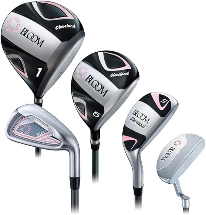 Cleveland Golf Women's Club Set Bloom Bloom Package Set 2022 Model (Set of 8), Carbon, Right, Flex: L