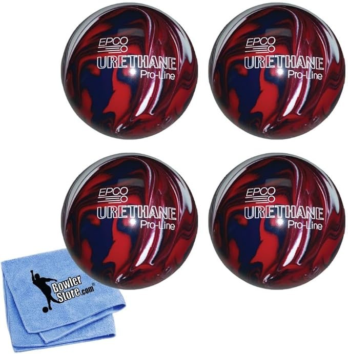 Bowlerstore Products EPCO Candlepin Bowling Balls - Marbleized - Royal, Red & White (4 1/2 inch- 2lbs. 6oz.) 4 Balls